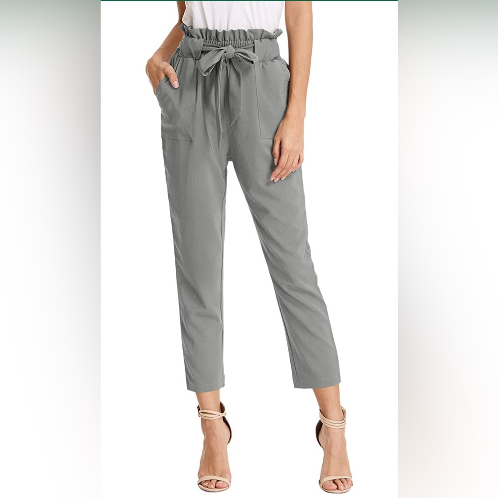 KANCY KOLE paper bag tie pants